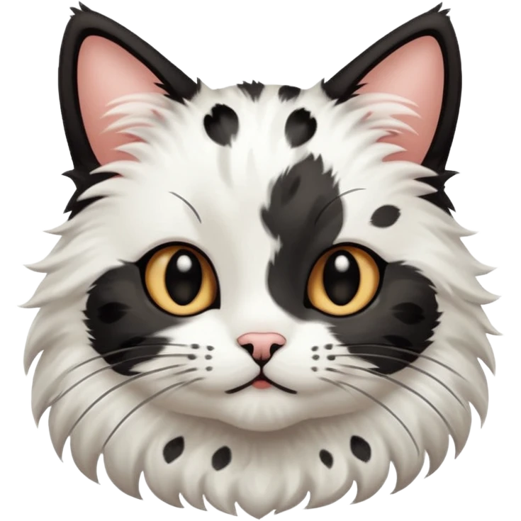Cute cat black and white stain like a cow emoji