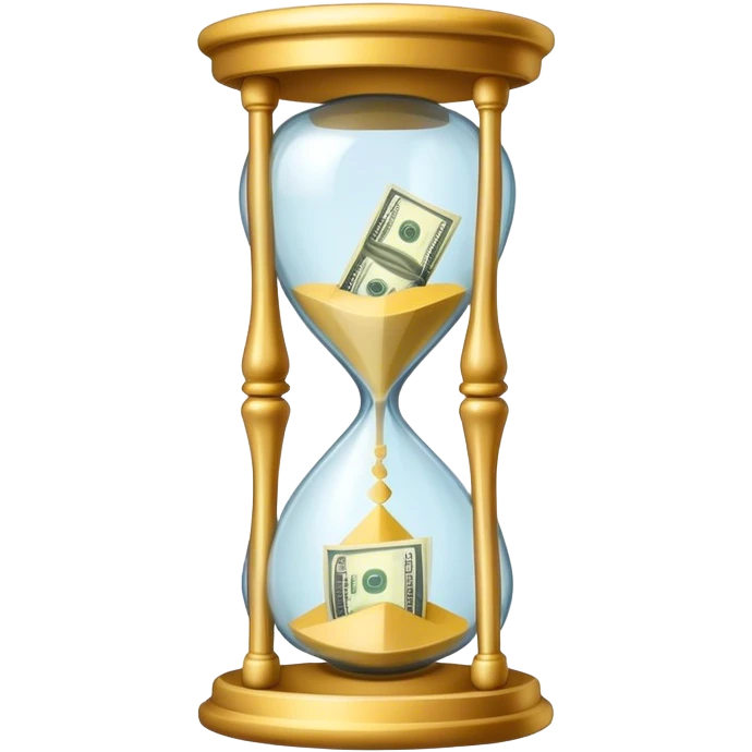 Hourglass with cash emoji