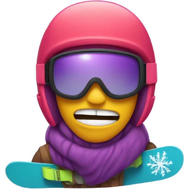 Grimace snowboarding emoji