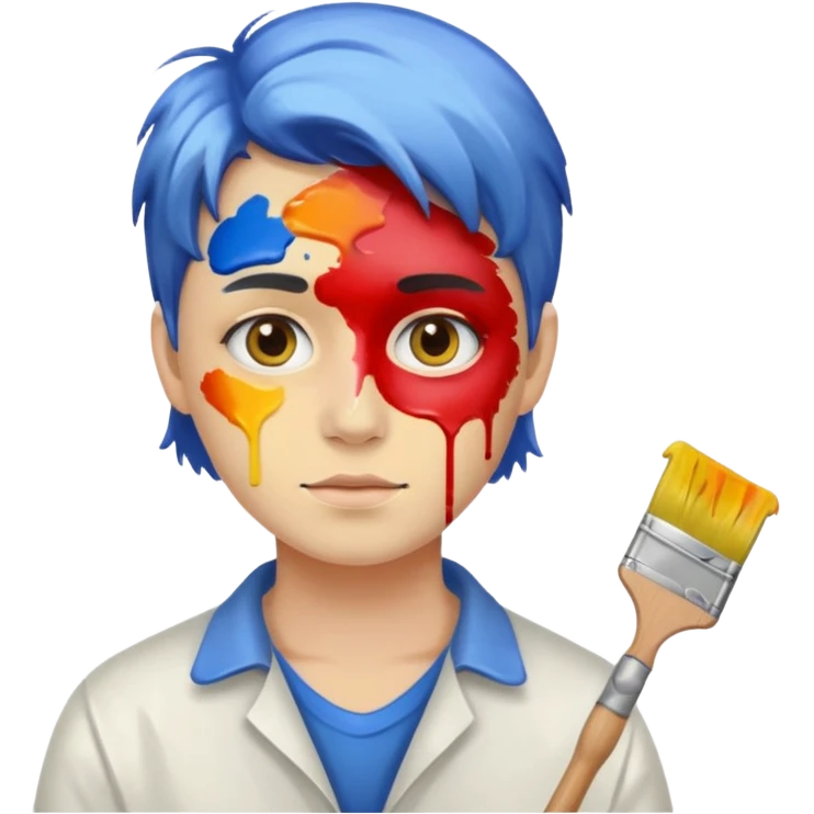 Painter with Paint Stained Face emoji