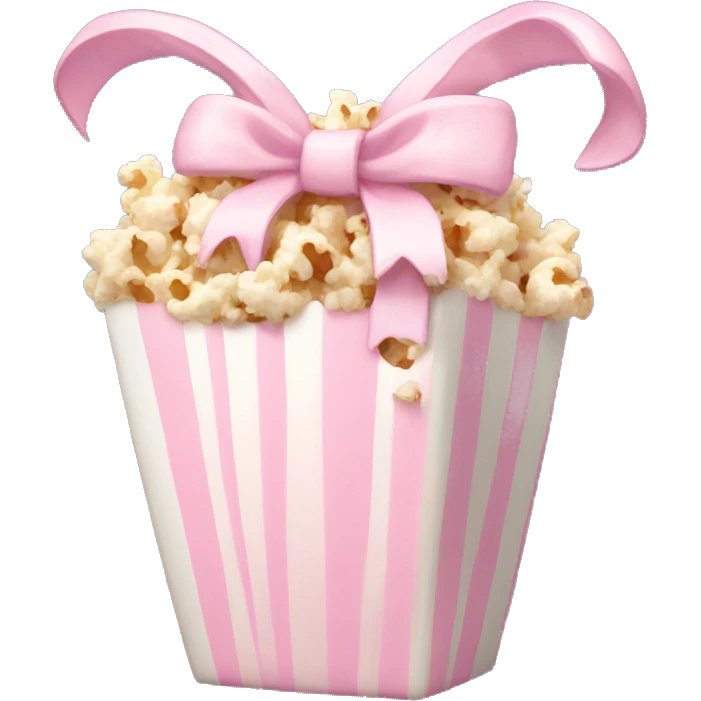Light pink popcorn bow emoji