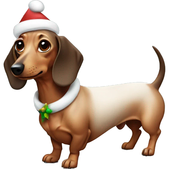 Christmas dachshund emoji