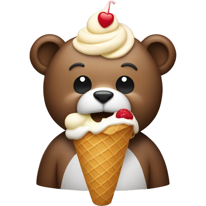 The bear eating ice cream  emoji
