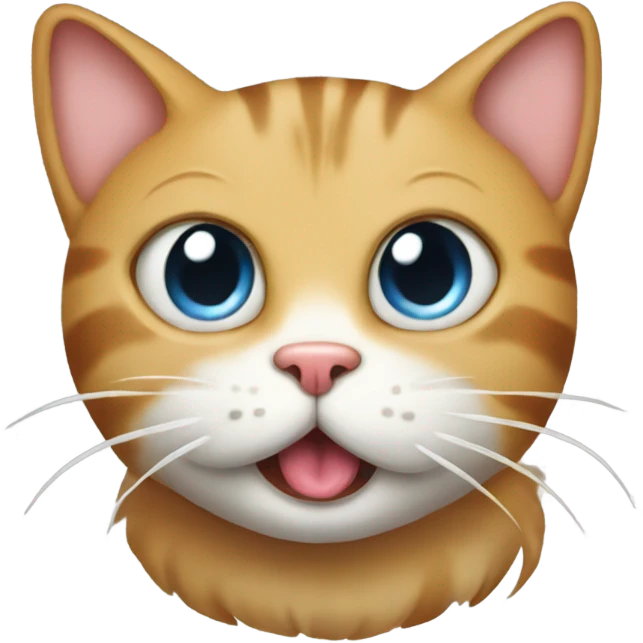 Farting cat with its tongue out emoji