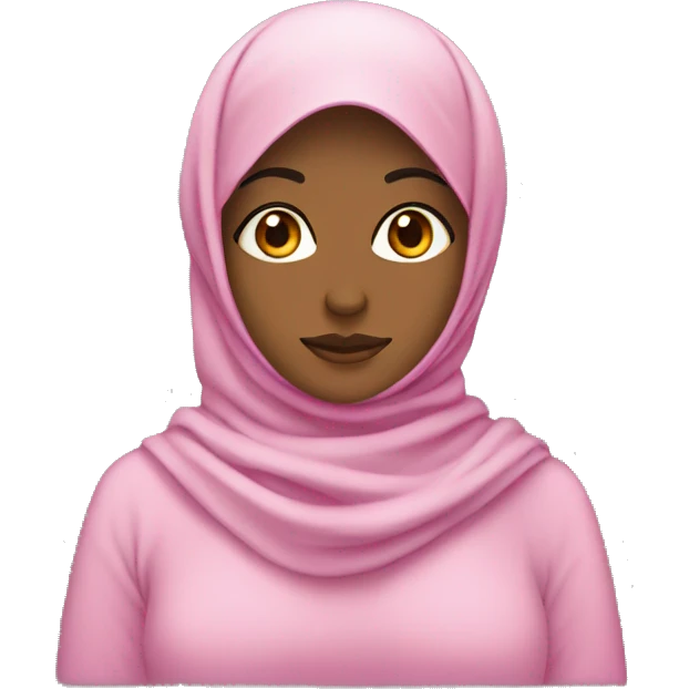 Chica con hijab de color rosa emoji