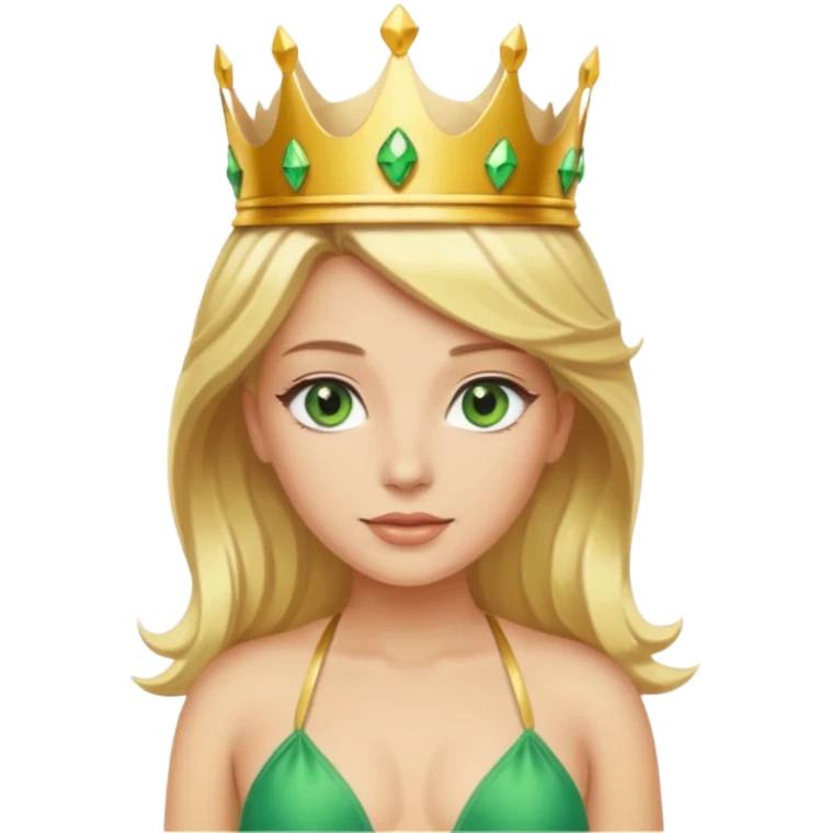 Blonde Queen with crownGreen eyes eyes Bikini  emoji