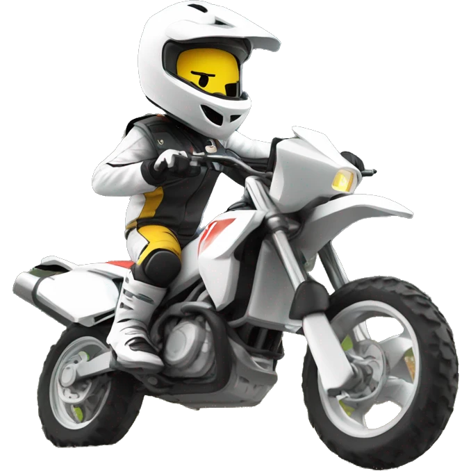 Une chevre sur un moto cross avec un casque a corne   emoji
