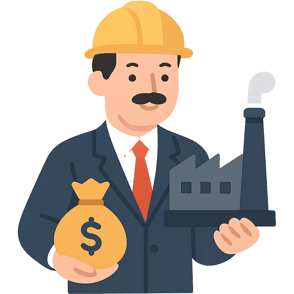flat design style industrialist and entrepreneur emoji