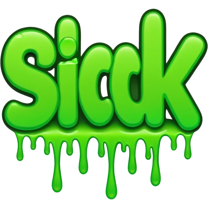 the word SICK in green graffiti font emoji