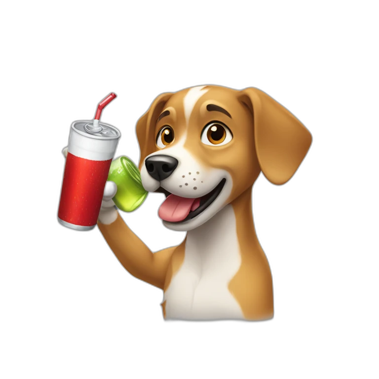 Dog who drink coca emoji