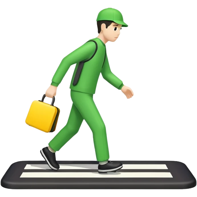 Crosswalk Light icon , Green walking man. emoji