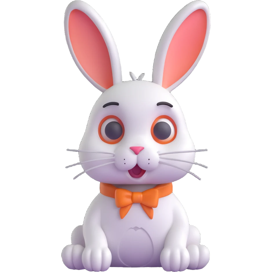 beautiful detailed 3D rabbit, looking disappointed, phrase 'Why don't you come to my website and leave me a comment?' in clear readable font emoji