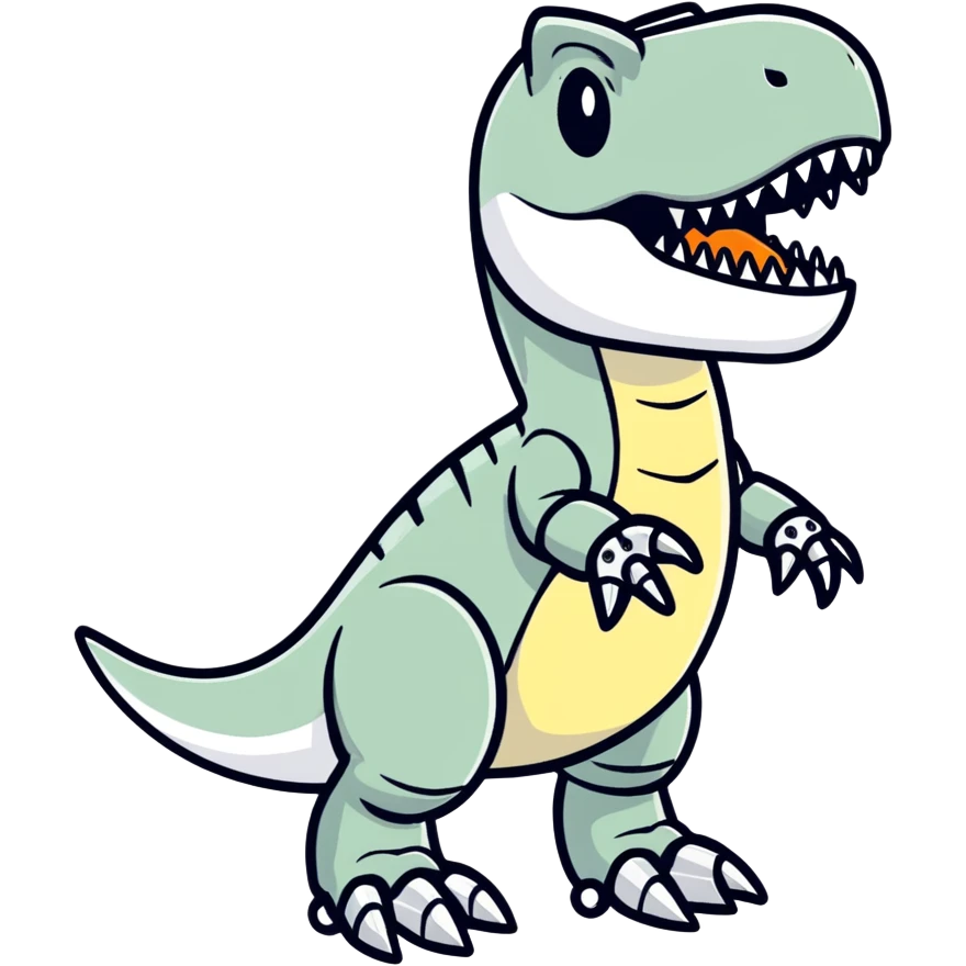 Silver t-Rex robot emoji
