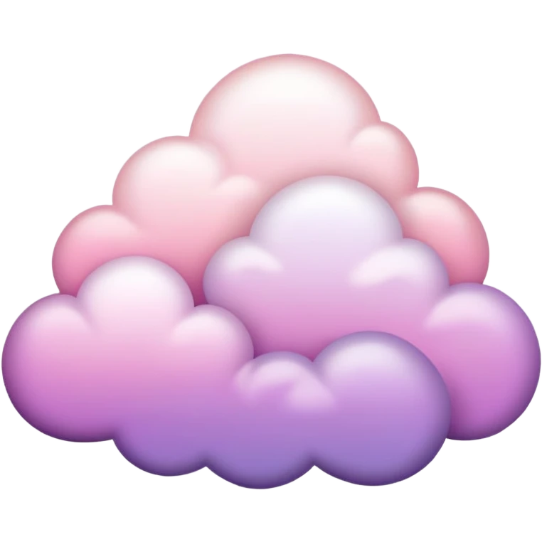 Pastel pink and pastel purple gradients clouds emoji