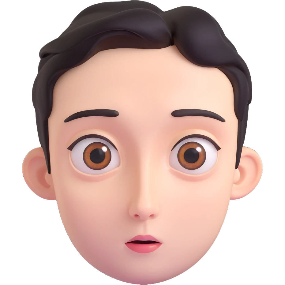 Pavel Durov as a clean 3D cartoon emoji, expressive face, high detail, soft lighting, white background, big eyes, simplified but recognizable facial features emoji