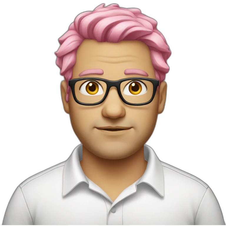 pinkhair-fat-middleage-man-whiteskin-redspectacle emoji