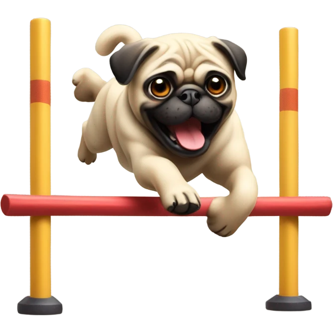 Pug running agility  emoji
