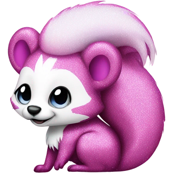 Glitter skunk that is pink emoji