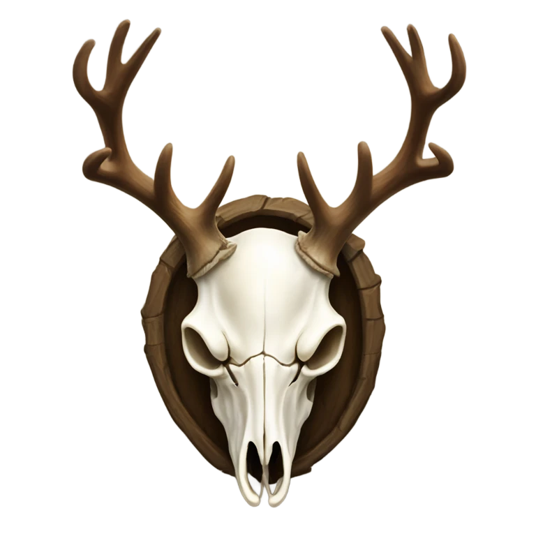 Deer skull with large antlers emoji