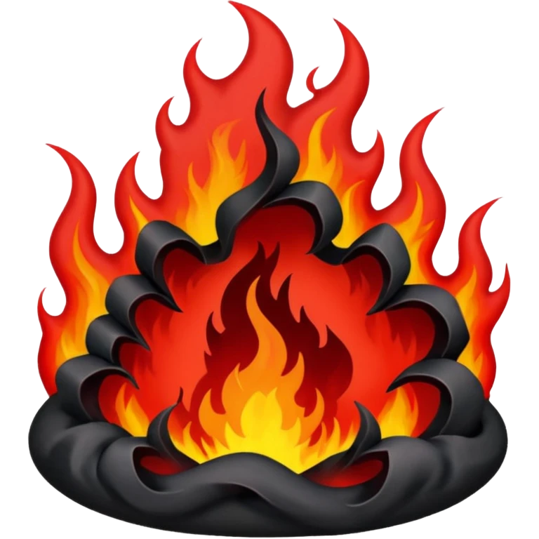 hell view with Red and black with fire, devily emoji