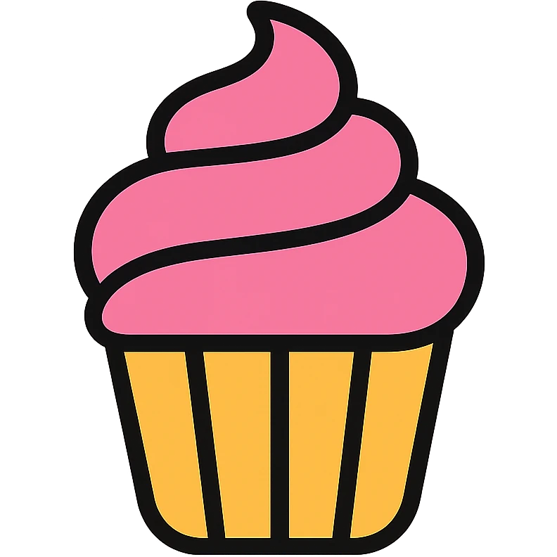 cupcake with pink icing emoji