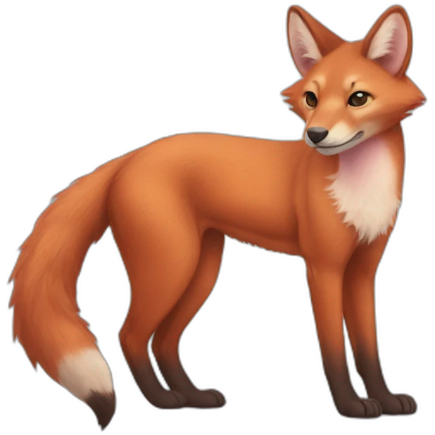 Pink anthro dhole emoji