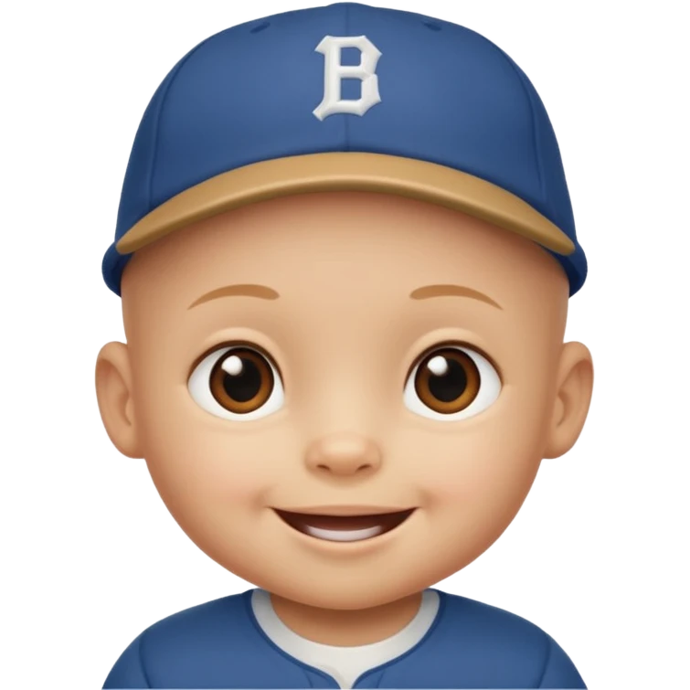 bald baby with baseball hat emoji