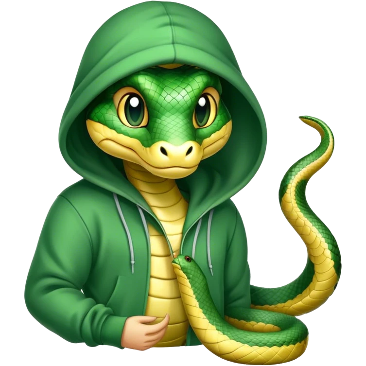 snake wearing a hoodie emoji
