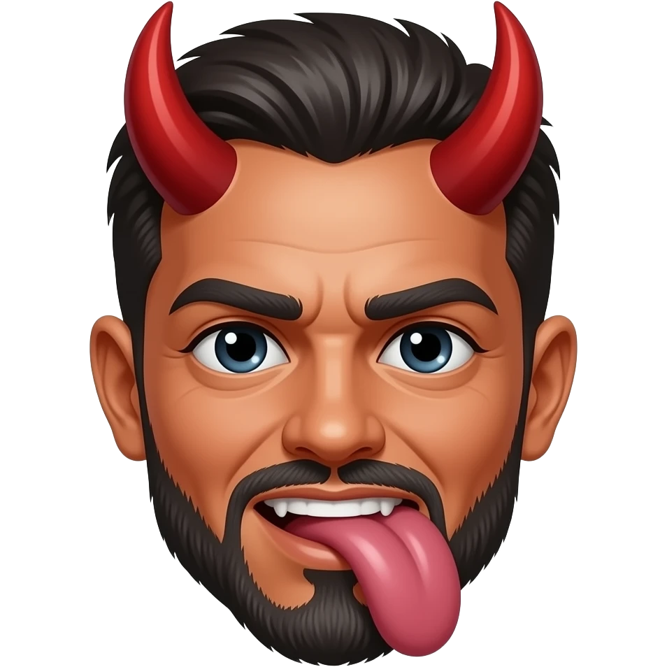 Diablo mordiéndose el labio emoji