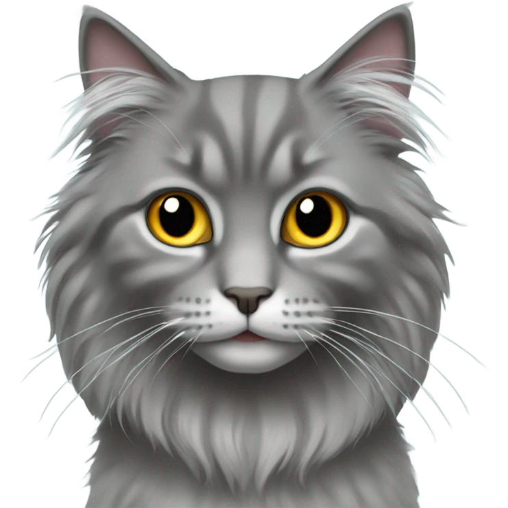 gray longhaired fold cat emoji