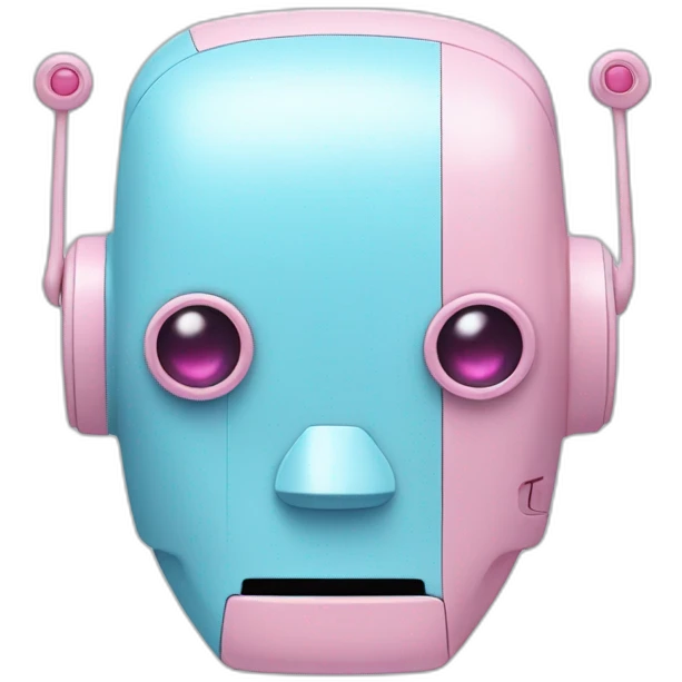 pastel blue and pink robot head emoji