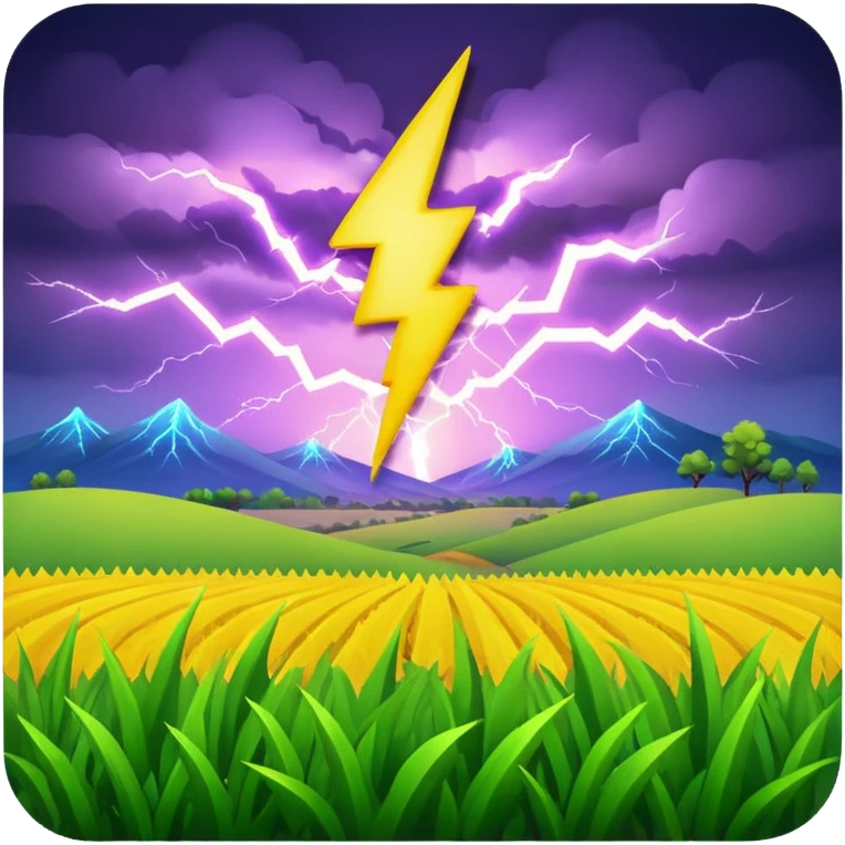 Lightning with field emoji
