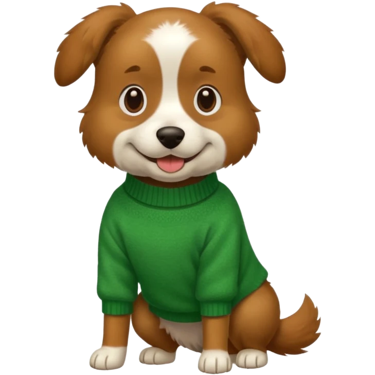 dog wear a green sweater, full body emoji