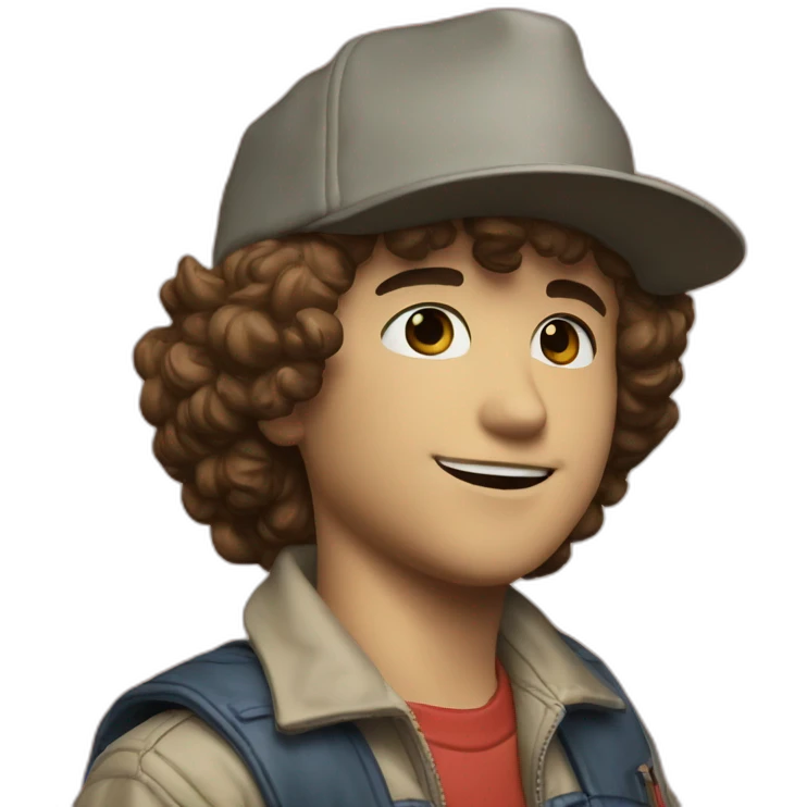 Dustin de StrangerThings qui sourit emoji