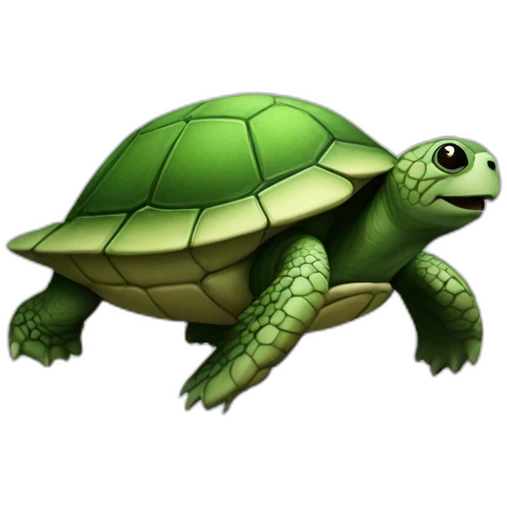 Turtle on a panda emoji