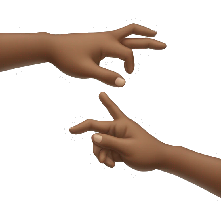 two separate hands with index fingers touching emoji