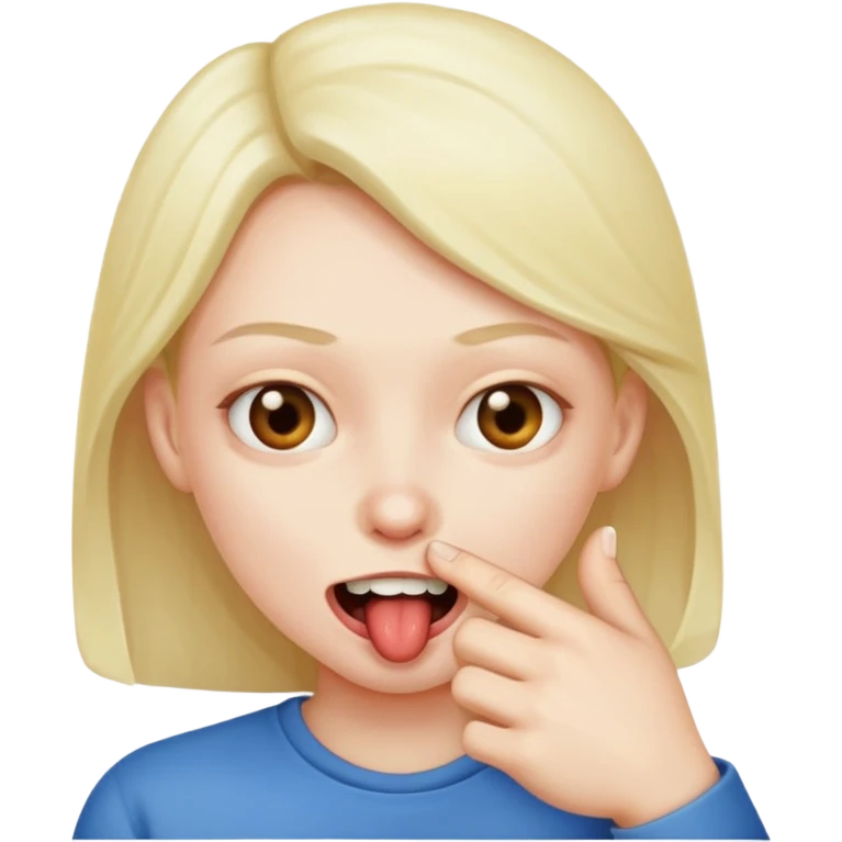 Un labio mordiendo un dedo  emoji