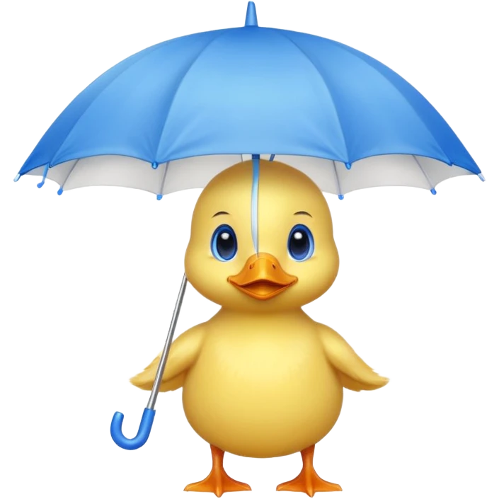 baby Duck holding white umbrella emoji