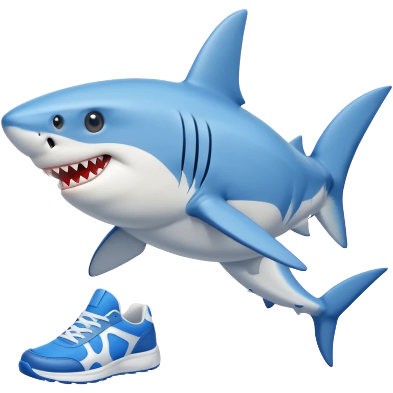 A SHARK WITH 4 LEGS AND WEARING BLUE SNEAKERS  emoji