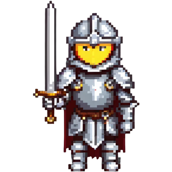 Dark knight with armor and sword emoji