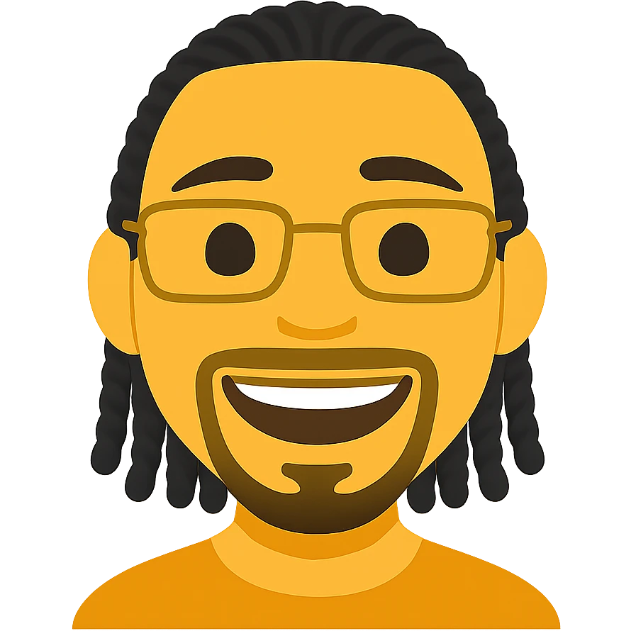 Transform this portrait into a simple and expressive smiling face emoji style with a transparent background. Focus on capturing the essence of an emoji style look while keeping the face friendly and clear. emoji