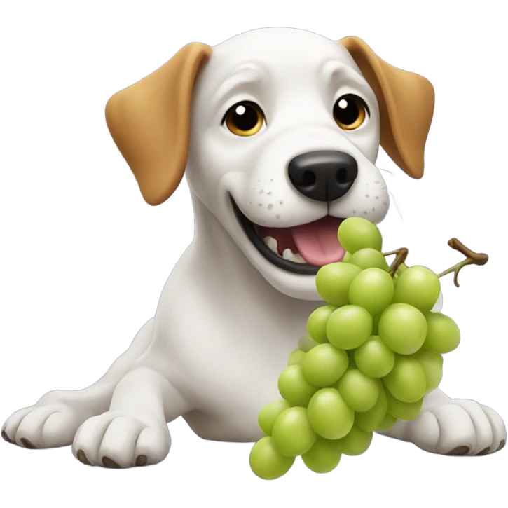 Dog eating grapes emoji