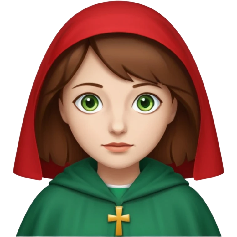 Handmaid woman with brown hair and green eyes emoji