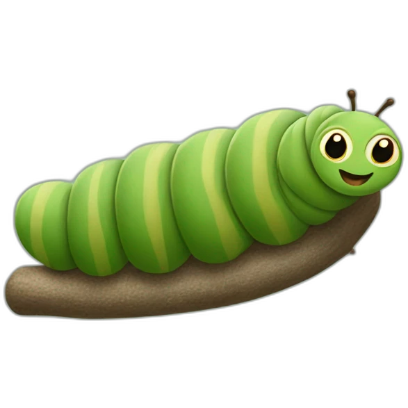 Caterpillar with sloth on its back emoji
