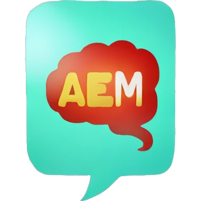 A play button inside a speech bubble, with an AI brain in the background emoji