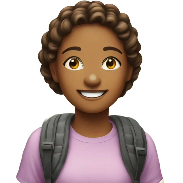 happy girl with friends outdoors emoji