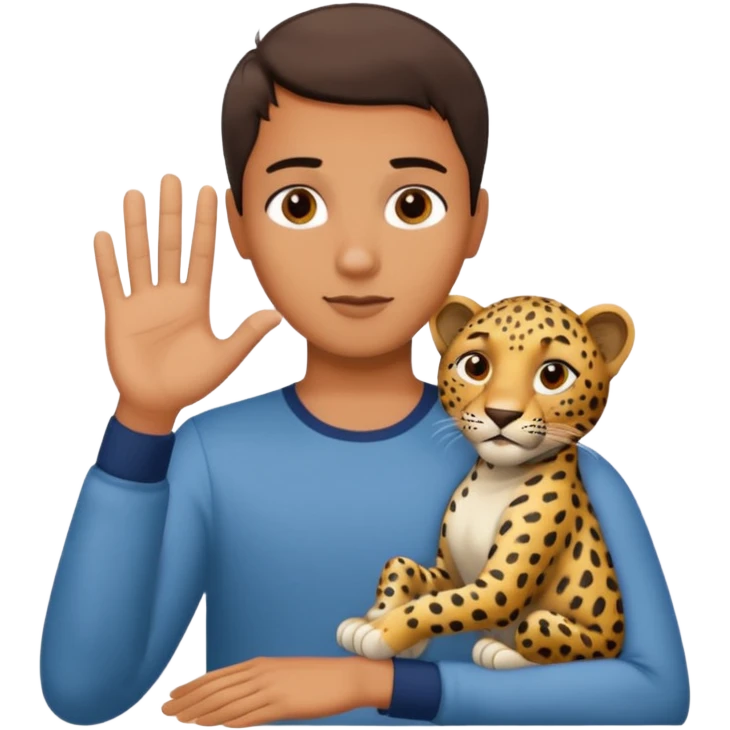 A man fingering a leopard emoji