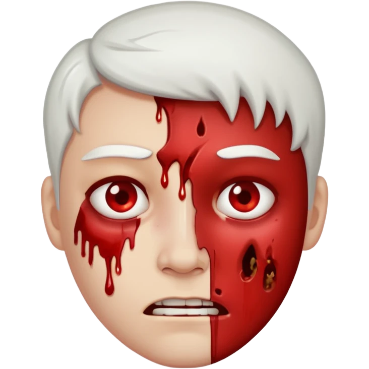 A pail white bloody character emoji