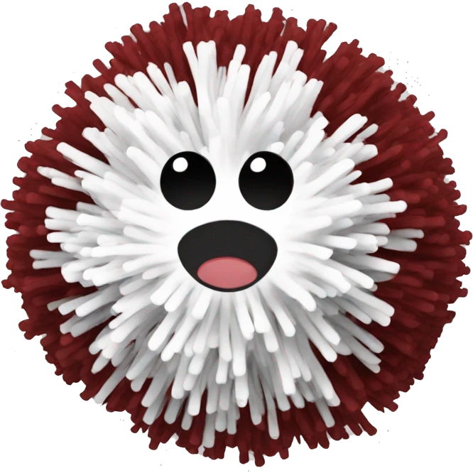 Red black and white cheer pom  emoji