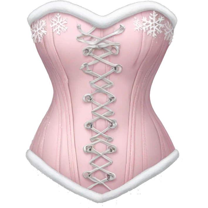 Pastel pink corset with snowflake design emoji
